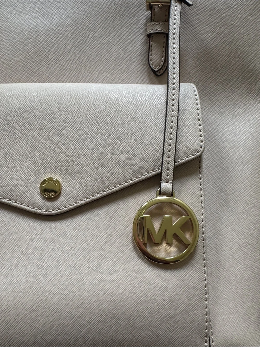 Michael Kors Blush Pink Leather Tote with Front Pocket